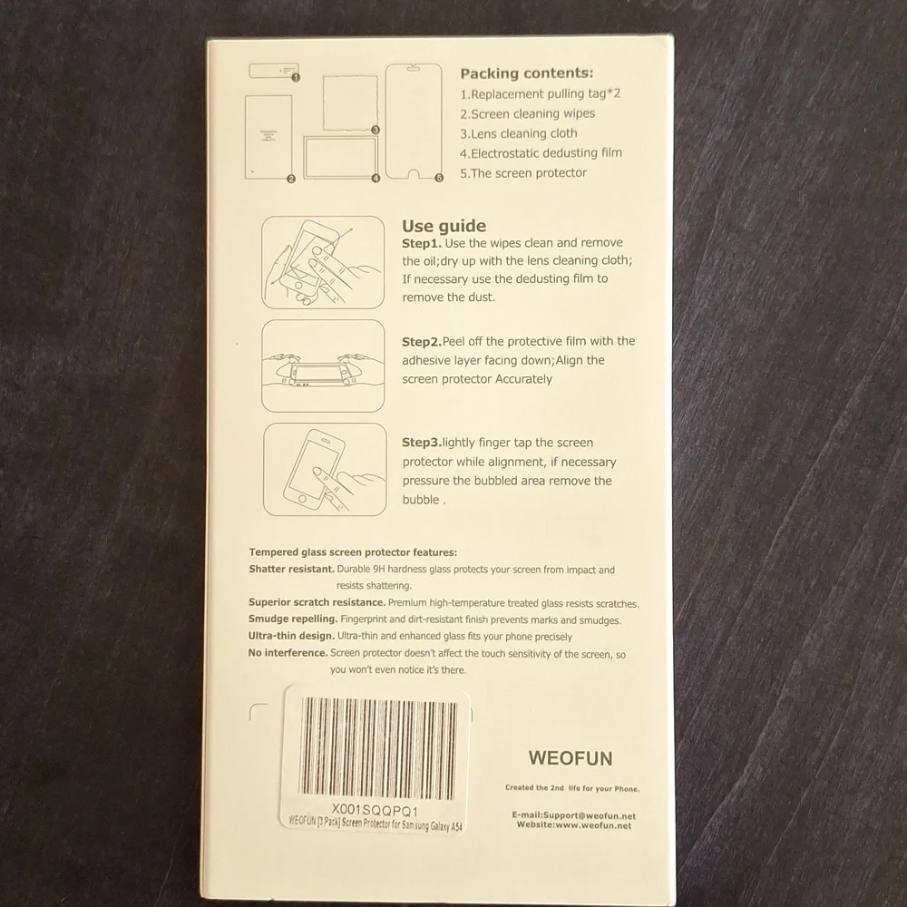 Screen Protector for Samsung A54 Cell Phone, pack of 2.